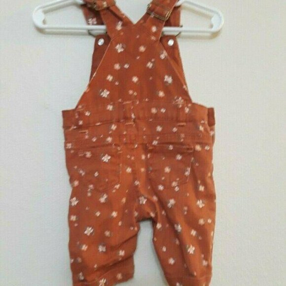 Orange Floral Baby Overalls - Picture 3 of 3